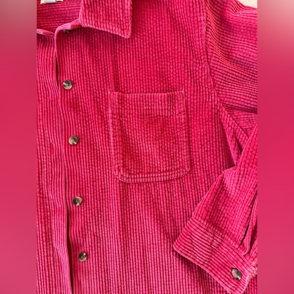 L.l Bean Pink Corduroy Button-Up Shirt - Picture 6 of 7